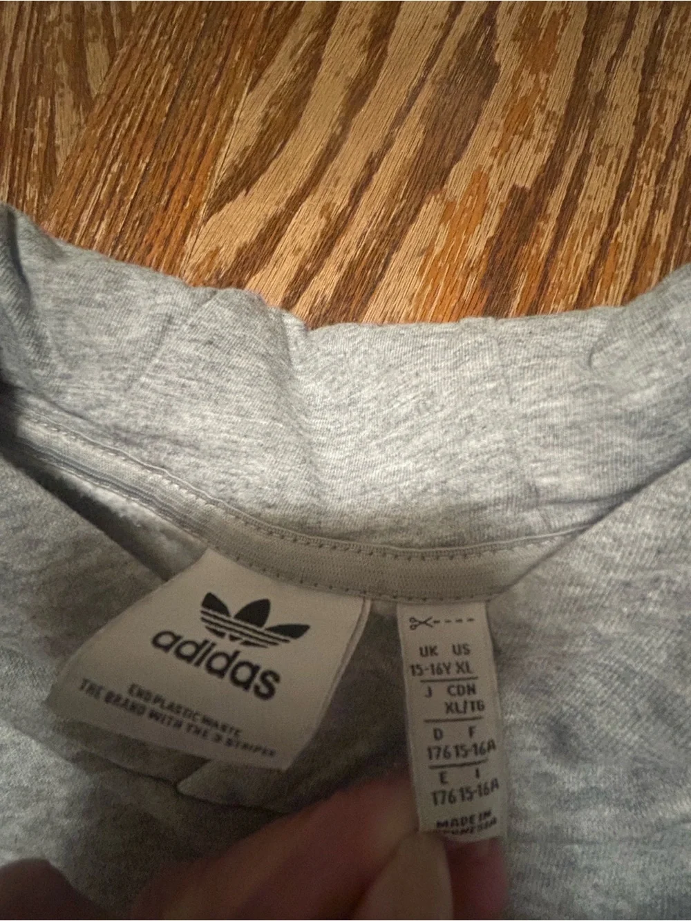 adidas Originals Kids Trefoil Essentials Hoodie Gray Youth XL
